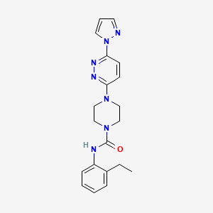 molecular formula C20H23N7O B5921048 N-(2-ethylphenyl)-4-[6-(1H-pyrazol-1-yl)-3-pyridazinyl]-1-piperazinecarboxamide 