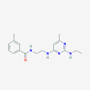molecular formula C17H23N5O B5921087 N-(2-{[2-(ethylamino)-6-methyl-4-pyrimidinyl]amino}ethyl)-3-methylbenzamide 