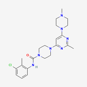 molecular formula C22H30ClN7O B5921127 N-(3-chloro-2-methylphenyl)-4-[2-methyl-6-(4-methyl-1-piperazinyl)-4-pyrimidinyl]-1-piperazinecarboxamide 