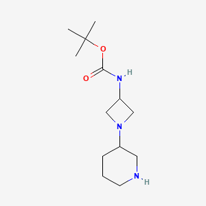 molecular formula C13H25N3O2 B592115 tert-Butyl (1-(piperidin-3-yl)azetidin-3-yl)carbamate CAS No. 1131594-78-9