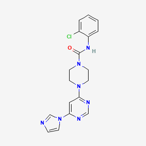 molecular formula C18H18ClN7O B5921219 N-(2-chlorophenyl)-4-[6-(1H-imidazol-1-yl)-4-pyrimidinyl]-1-piperazinecarboxamide 
