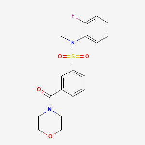 molecular formula C18H19FN2O4S B5921243 N-(2-fluorophenyl)-N-methyl-3-(4-morpholinylcarbonyl)benzenesulfonamide 