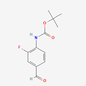 molecular formula C12H14FNO3 B592125 4-(Boc-amino)-3-fluorobenzaldehyde CAS No. 865450-09-5