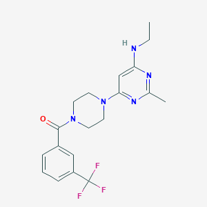 molecular formula C19H22F3N5O B5921253 N-ethyl-2-methyl-6-{4-[3-(trifluoromethyl)benzoyl]-1-piperazinyl}-4-pyrimidinamine 
