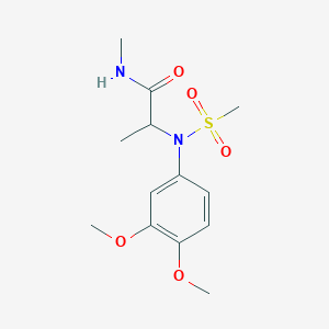 molecular formula C13H20N2O5S B5921274 N~2~-(3,4-dimethoxyphenyl)-N~1~-methyl-N~2~-(methylsulfonyl)alaninamide 