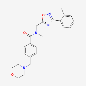molecular formula C23H26N4O3 B5921328 N-methyl-N-{[3-(2-methylphenyl)-1,2,4-oxadiazol-5-yl]methyl}-4-(4-morpholinylmethyl)benzamide 