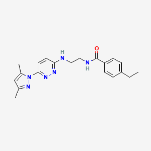 molecular formula C20H24N6O B5921341 N-(2-{[6-(3,5-dimethyl-1H-pyrazol-1-yl)-3-pyridazinyl]amino}ethyl)-4-ethylbenzamide 