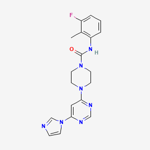 molecular formula C19H20FN7O B5921380 N-(3-fluoro-2-methylphenyl)-4-[6-(1H-imidazol-1-yl)-4-pyrimidinyl]-1-piperazinecarboxamide 