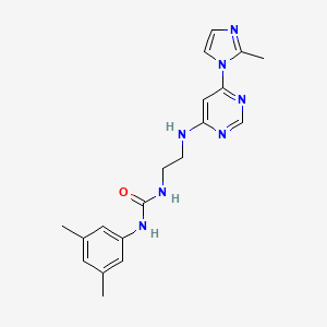 molecular formula C19H23N7O B5921396 N-(3,5-dimethylphenyl)-N'-(2-{[6-(2-methyl-1H-imidazol-1-yl)-4-pyrimidinyl]amino}ethyl)urea 