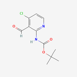 molecular formula C11H13ClN2O3 B592146 tert-Butyl (4-chloro-3-formylpyridin-2-yl)carbamate CAS No. 868736-42-9