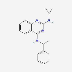 molecular formula C19H20N4 B5921517 N~2~-cyclopropyl-N~4~-(1-phenylethyl)-2,4-quinazolinediamine 