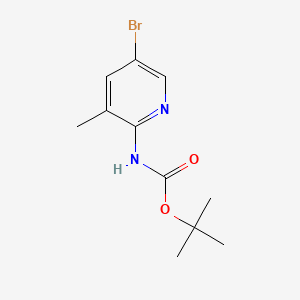 molecular formula C11H15BrN2O2 B592153 tert-Butyl (5-bromo-3-methylpyridin-2-yl)carbamate CAS No. 748812-61-5
