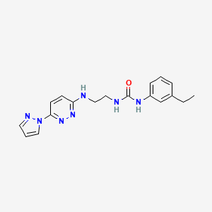 molecular formula C18H21N7O B5921597 N-(3-ethylphenyl)-N'-(2-{[6-(1H-pyrazol-1-yl)-3-pyridazinyl]amino}ethyl)urea 