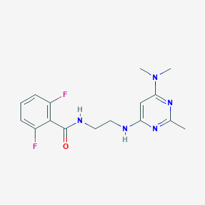 molecular formula C16H19F2N5O B5921846 N-(2-{[6-(dimethylamino)-2-methyl-4-pyrimidinyl]amino}ethyl)-2,6-difluorobenzamide 
