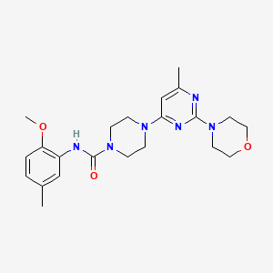 molecular formula C22H30N6O3 B5921849 N-(2-methoxy-5-methylphenyl)-4-[6-methyl-2-(4-morpholinyl)-4-pyrimidinyl]-1-piperazinecarboxamide 