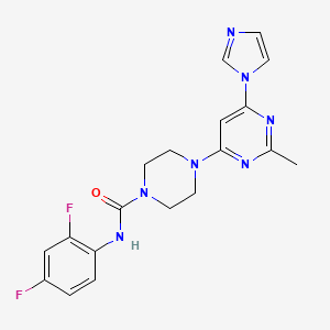 molecular formula C19H19F2N7O B5921857 N-(2,4-difluorophenyl)-4-[6-(1H-imidazol-1-yl)-2-methyl-4-pyrimidinyl]-1-piperazinecarboxamide 