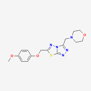 molecular formula C16H19N5O3S B5921948 6-[(4-Methoxyphenoxy)methyl]-3-(morpholin-4-ylmethyl)[1,2,4]triazolo[3,4-b][1,3,4]thiadiazole 