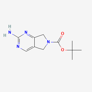molecular formula C11H16N4O2 B592195 tert-Butyl 2-amino-5H-pyrrolo[3,4-d]pyrimidine-6(7H)-carboxylate CAS No. 1105187-42-5
