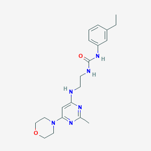 molecular formula C20H28N6O2 B5921973 N-(3-ethylphenyl)-N'-(2-{[2-methyl-6-(4-morpholinyl)-4-pyrimidinyl]amino}ethyl)urea 