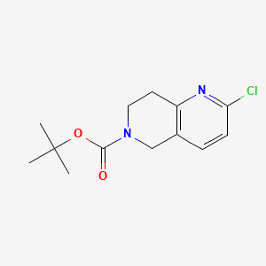 molecular formula C13H17ClN2O2 B592199 tert-butyl 2-chloro-7,8-dihydro-1,6-naphthyridine-6(5H)-carboxylate CAS No. 1151665-15-4