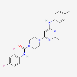 molecular formula C23H24F2N6O B5922040 N-(2,4-difluorophenyl)-4-{2-methyl-6-[(4-methylphenyl)amino]-4-pyrimidinyl}-1-piperazinecarboxamide 