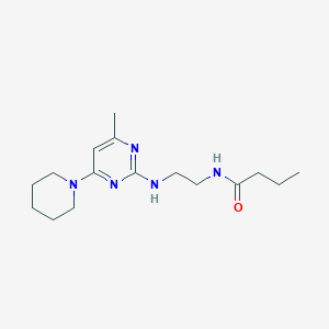 molecular formula C16H27N5O B5922099 N-(2-{[4-methyl-6-(1-piperidinyl)-2-pyrimidinyl]amino}ethyl)butanamide 