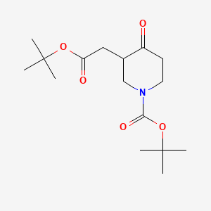 molecular formula C16H27NO5 B592210 tert-Butyl 3-(2-(tert-butoxy)-2-oxoethyl)-4-oxopiperidine-1-carboxylate CAS No. 1010814-94-4