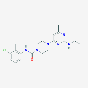 molecular formula C19H25ClN6O B5922116 N-(3-chloro-2-methylphenyl)-4-[2-(ethylamino)-6-methyl-4-pyrimidinyl]-1-piperazinecarboxamide 