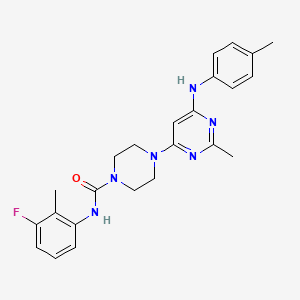 molecular formula C24H27FN6O B5922132 N-(3-fluoro-2-methylphenyl)-4-{2-methyl-6-[(4-methylphenyl)amino]-4-pyrimidinyl}-1-piperazinecarboxamide 