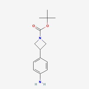 molecular formula C14H20N2O2 B592216 Tert-butyl 3-(4-aminophenyl)azetidine-1-carboxylate CAS No. 916421-36-8