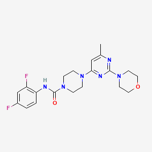 molecular formula C20H24F2N6O2 B5922162 N-(2,4-difluorophenyl)-4-[6-methyl-2-(4-morpholinyl)-4-pyrimidinyl]-1-piperazinecarboxamide 