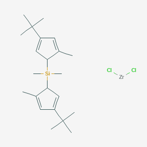 molecular formula C22H34Cl2SiZr B592217 Bis(4-tert-butyl-2-methylcyclopenta-2,4-dien-1-yl)-dimethylsilane;dichlorozirconium CAS No. 126060-49-9