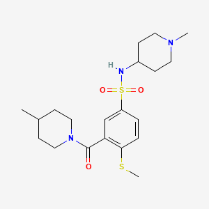 molecular formula C20H31N3O3S2 B5922195 N-(1-methyl-4-piperidinyl)-3-[(4-methyl-1-piperidinyl)carbonyl]-4-(methylthio)benzenesulfonamide 
