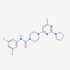 molecular formula C20H24F2N6O B5922220 N-(3,5-difluorophenyl)-4-[6-methyl-2-(1-pyrrolidinyl)-4-pyrimidinyl]-1-piperazinecarboxamide 