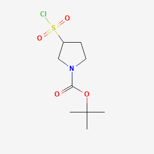 molecular formula C9H16ClNO4S B592224 tert-Butyl 3-(chlorosulfonyl)pyrrolidine-1-carboxylate CAS No. 935845-20-8