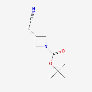 molecular formula C10H14N2O2 B592225 tert-Butyl 3-(cyanomethylene)azetidine-1-carboxylate CAS No. 1153949-11-1