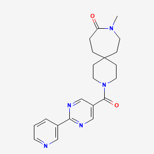 molecular formula C21H25N5O2 B5922301 9-methyl-3-[(2-pyridin-3-ylpyrimidin-5-yl)carbonyl]-3,9-diazaspiro[5.6]dodecan-10-one 