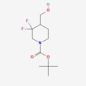 molecular formula C11H19F2NO3 B592231 Tert-butyl 3,3-difluoro-4-(hydroxymethyl)piperidine-1-carboxylate CAS No. 1303974-47-1