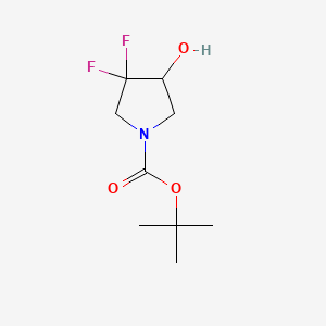molecular formula C9H15F2NO3 B592232 Tert-butyl 3,3-difluoro-4-hydroxypyrrolidine-1-carboxylate CAS No. 1434141-81-7