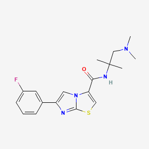 molecular formula C18H21FN4OS B5922322 N-[2-(dimethylamino)-1,1-dimethylethyl]-6-(3-fluorophenyl)imidazo[2,1-b][1,3]thiazole-3-carboxamide 