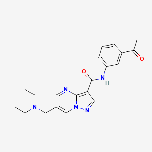 molecular formula C20H23N5O2 B5922325 N-(3-acetylphenyl)-6-[(diethylamino)methyl]pyrazolo[1,5-a]pyrimidine-3-carboxamide 