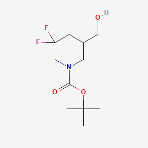 molecular formula C11H19F2NO3 B592233 Tert-butyl 3,3-difluoro-5-(hydroxymethyl)piperidine-1-carboxylate CAS No. 1262412-64-5