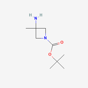 molecular formula C9H18N2O2 B592239 Tert-butyl 3-amino-3-methylazetidine-1-carboxylate CAS No. 1158758-77-0