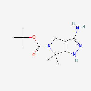molecular formula C12H20N4O2 B592242 tert-butyl 3-amino-6,6-dimethyl-4,6-dihydropyrrolo[3,4-c]pyrazole-5(1H)-carboxylate CAS No. 398491-61-7