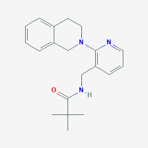 molecular formula C20H25N3O B5922420 N-{[2-(3,4-dihydroisoquinolin-2(1H)-yl)pyridin-3-yl]methyl}-2,2-dimethylpropanamide 