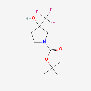 molecular formula C10H16F3NO3 B592252 Tert-butyl 3-hydroxy-3-(trifluoromethyl)pyrrolidine-1-carboxylate CAS No. 644970-36-5