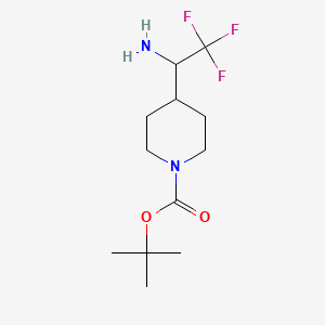 molecular formula C12H21F3N2O2 B592263 1-(1-Boc-4-piperidyl)-2,2,2-trifluoroethylamine CAS No. 1159982-64-5