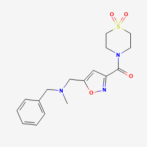 molecular formula C17H21N3O4S B5922675 N-benzyl-1-{3-[(1,1-dioxidothiomorpholin-4-yl)carbonyl]isoxazol-5-yl}-N-methylmethanamine 