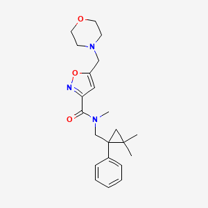 molecular formula C22H29N3O3 B5922719 N-[(2,2-dimethyl-1-phenylcyclopropyl)methyl]-N-methyl-5-(morpholin-4-ylmethyl)isoxazole-3-carboxamide 