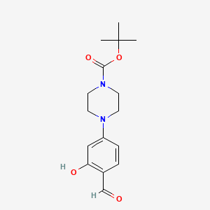 molecular formula C16H22N2O4 B592279 Tert-butyl 4-(4-formyl-3-hydroxyphenyl)piperazine-1-carboxylate CAS No. 1446332-69-9